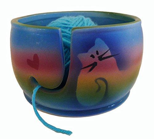 Kitty Cat Yarn Bowl by Award-Winning Artist Judith Stiles. Handcrafted –  ravn