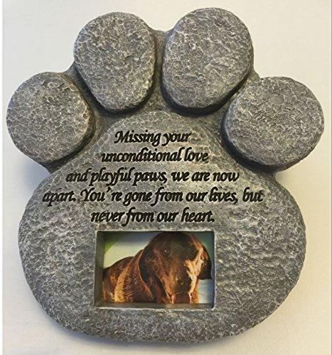 Forord i live At redigere Paw Print Pet Memorial Stone - Features a Photo Frame and Sympathy Poem.  Made of Weatherproof Resin. Indoor/Outdoor. Dog or Cat. For Garden,  Backyard, or House - Cat my love